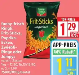 Edeka funny-frisch Ringli, Frit-Sticks, Paprika-Ecken, Zwiebli-Ringe oder Jumpys Angebot