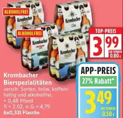 Edeka Krombacher Bierspezialitäten Angebot