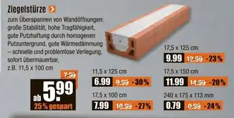 V Baumarkt Ziegelstürze Angebot