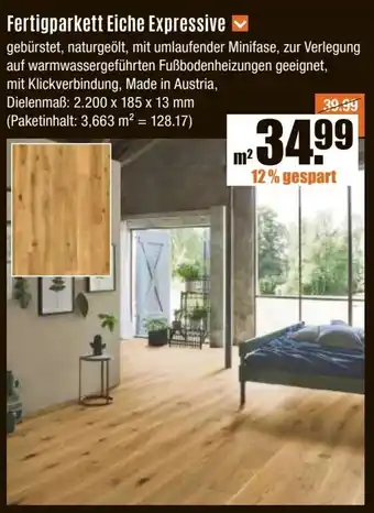 V Baumarkt Fertigparkett Eiche Expressive Angebot