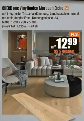 V Baumarkt CHECK one Vinylboden Morbach Eiche Angebot