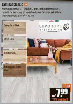 V Baumarkt Laminat Classic EUROHOME Angebot