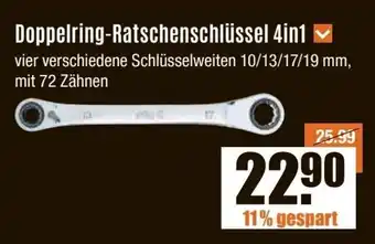 V Baumarkt Doppelring-Ratschenschlüssel 4in1 Angebot