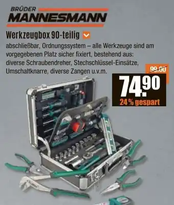 V Baumarkt BRÜDER MANNESMANN Werkzeugbox 90-teilig Angebot