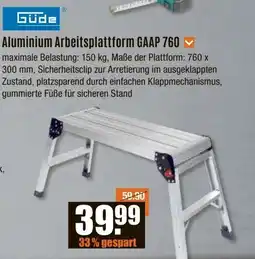 V Baumarkt Güde Aluminium Arbeitsplattform GAAP 760 Angebot