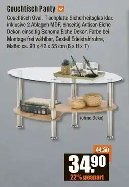 V Baumarkt Couchtisch Panty Angebot