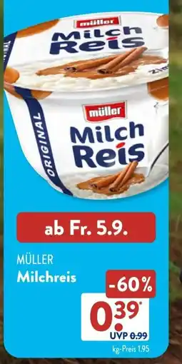 Aldi Süd MÜLLER Milchreis Angebot
