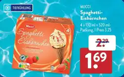 Aldi Süd MUCCI Spaghetti- Eishörnchen Angebot