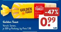 Aldi Süd Golden Toast Angebot