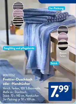 Aldi Süd NOVITESSE Frottier-Duschtuch oder -Handtücher Angebot