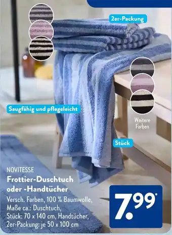 Aldi Süd NOVITESSE Frottier-Duschtuch oder -Handtücher Angebot