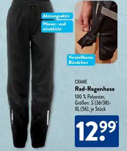 Aldi Süd CRANE Rad-Regenhose Angebot
