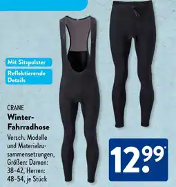 Aldi Süd CRANE Winter- Fahrradhose Angebot
