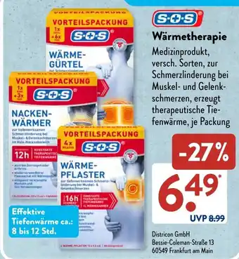 Aldi Süd SOS Wärmetherapie Angebot