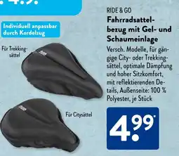 Aldi Süd RIDE & GO Fahrradsattel- bezug mit Gel- und Schaumeinlage Angebot