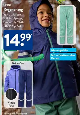 Aldi Süd CRANE Regenanzug Angebot
