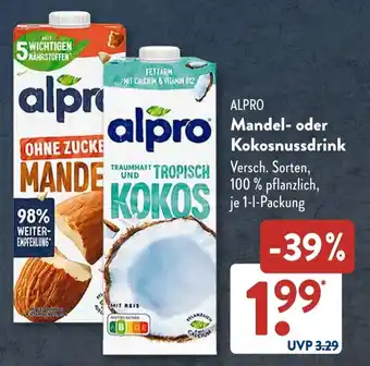 Aldi Süd ALPRO Mandel- oder Kokosnussdrink Angebot