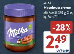 Aldi Süd MILKA Haselnusscreme Angebot