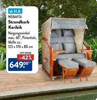 Aldi Süd WEBAVITA Strandkorb Karibik Angebot