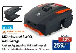 Aldi Süd YARD FORCE Mähroboter MB 400, inkl. Garage Angebot