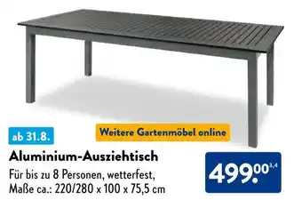 Aldi Süd Aluminium-Ausziehtisch Angebot