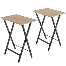Netto Marken-Discount tectake 2er Set Beistelltische, klappbar, Holz und Stahl, mit höhenverstellbaren Gelenkfüßen Angebot