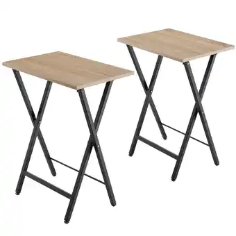 Netto Marken-Discount tectake 2er Set Beistelltische, klappbar, Holz und Stahl, mit höhenverstellbaren Gelenkfüßen Angebot