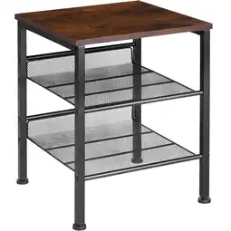Netto Marken-Discount tectake Beistelltisch, Industrial Style, mit Ablage und 2 Gitterablagen, 40,5 x 40 x 50,5 cm Angebot