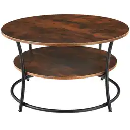 Netto Marken-Discount tectake Couchtisch, Industrial Style, rund, mit 2 Ablagen, 80 x 46 cm Angebot