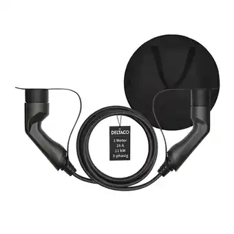 Netto Marken-Discount Deltaco EV-Ladekabel + Tasche, Typ2 auf Typ2, 16 A, 11 kW, 3-phasig 3m Angebot