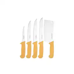 Netto Marken-Discount 5-teiliges BBQ Messer-Set aus hochwertigem Edelstahl - Ergonomisch & l Angebot