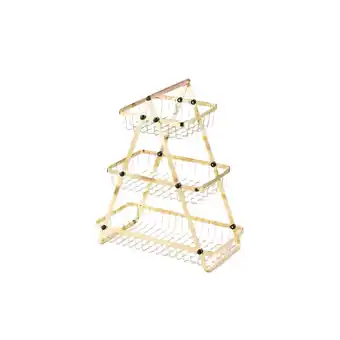 Netto Marken-Discount 3-stöckige Etagere mit Griff, Obstkorb in Gold - Tragbar & Platzsparen Angebot