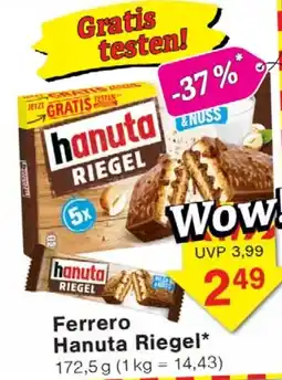 Wiglo Wunderland Ferrero Hanuta Riegel Angebot