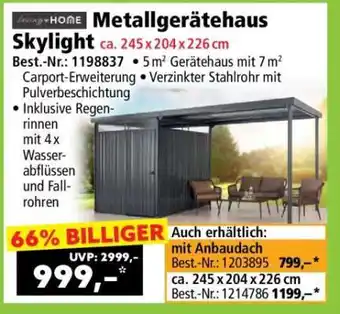 Norma Metallgerätehaus Skylight Angebot