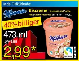 Norma Manner Eiscreme Haselnuss und Sahne mit Schokoladensoße Angebot