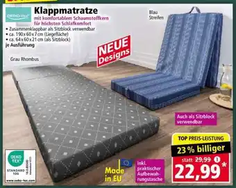 Norma Klappmatratze Angebot