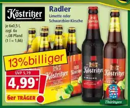 Norma Köstritzer Radler Limette oder Schwarzbier-Kirsche Angebot