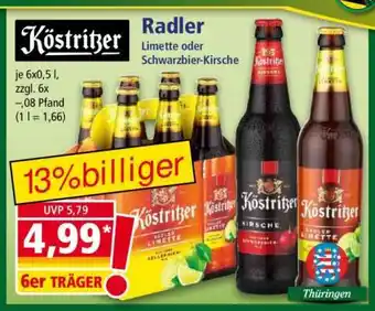 Norma Köstritzer Radler Limette oder Schwarzbier-Kirsche Angebot
