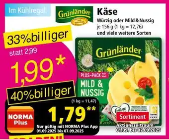Norma Grünländer Käse Angebot