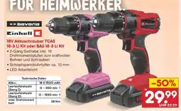 Netto Marken-Discount Einhell 18V Akkuschrauber TCAS 18-3 Li Kit oder BAS 18-3 Li Kit Angebot