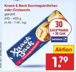 Netto Marken-Discount Knack & Back Sonntagsbrötchen oder Croissants Angebot
