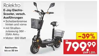 Netto Marken-Discount Rolektro E-Joy Electro-Scooter, versch. Ausführungen Angebot