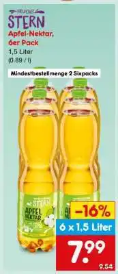 Netto Marken-Discount Frucht Stern Apfel-Nektar, 6er Pack Angebot