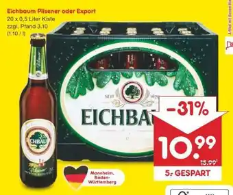 Netto Marken-Discount Eichbaum Pilsener oder Export Angebot