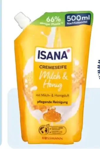 Rossmann Isana Seife im Nachfüllbeutel Angebot
