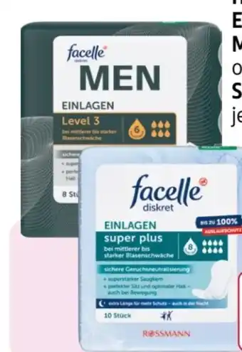 Rossmann Facelle Diskret Hygiene-Einlagen Men Angebot