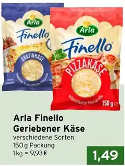 CAP Markt Arla Finello Geriebener Käse Angebot