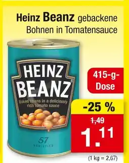 Zimmermann Heinz beanz gebackene bohnen in tomatensauce Angebot