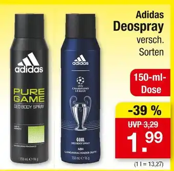 Zimmermann Adidas pure game deo body spray Angebot