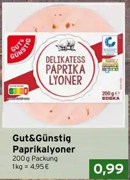 CAP Markt Gut&Günstig Paprikalyoner Angebot